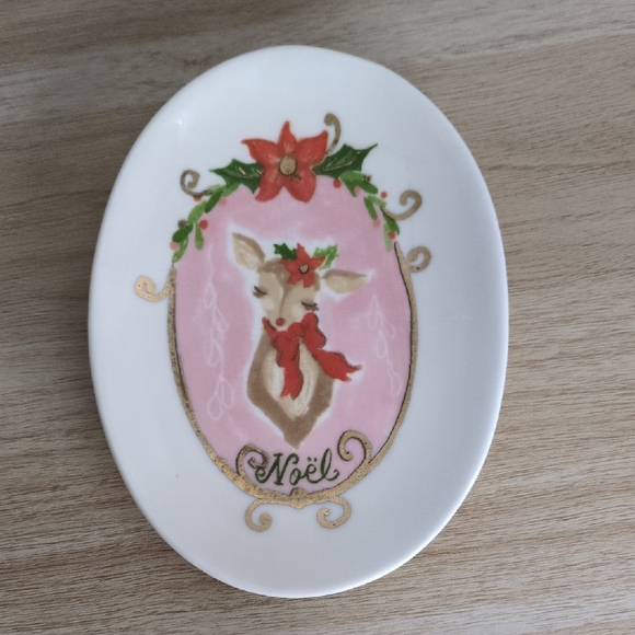 little e studio Other - Festive Pink and Gold Noel Trinket Dish
